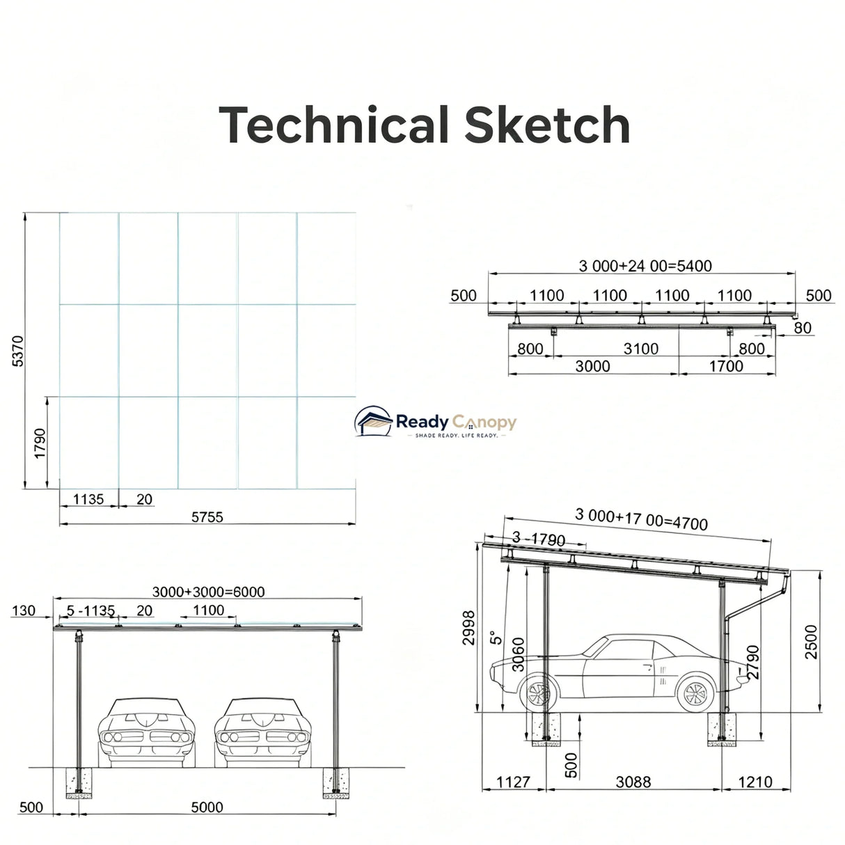 Double Solar Carport Kit Silver(Includes Solar Modules) — close-up of finish