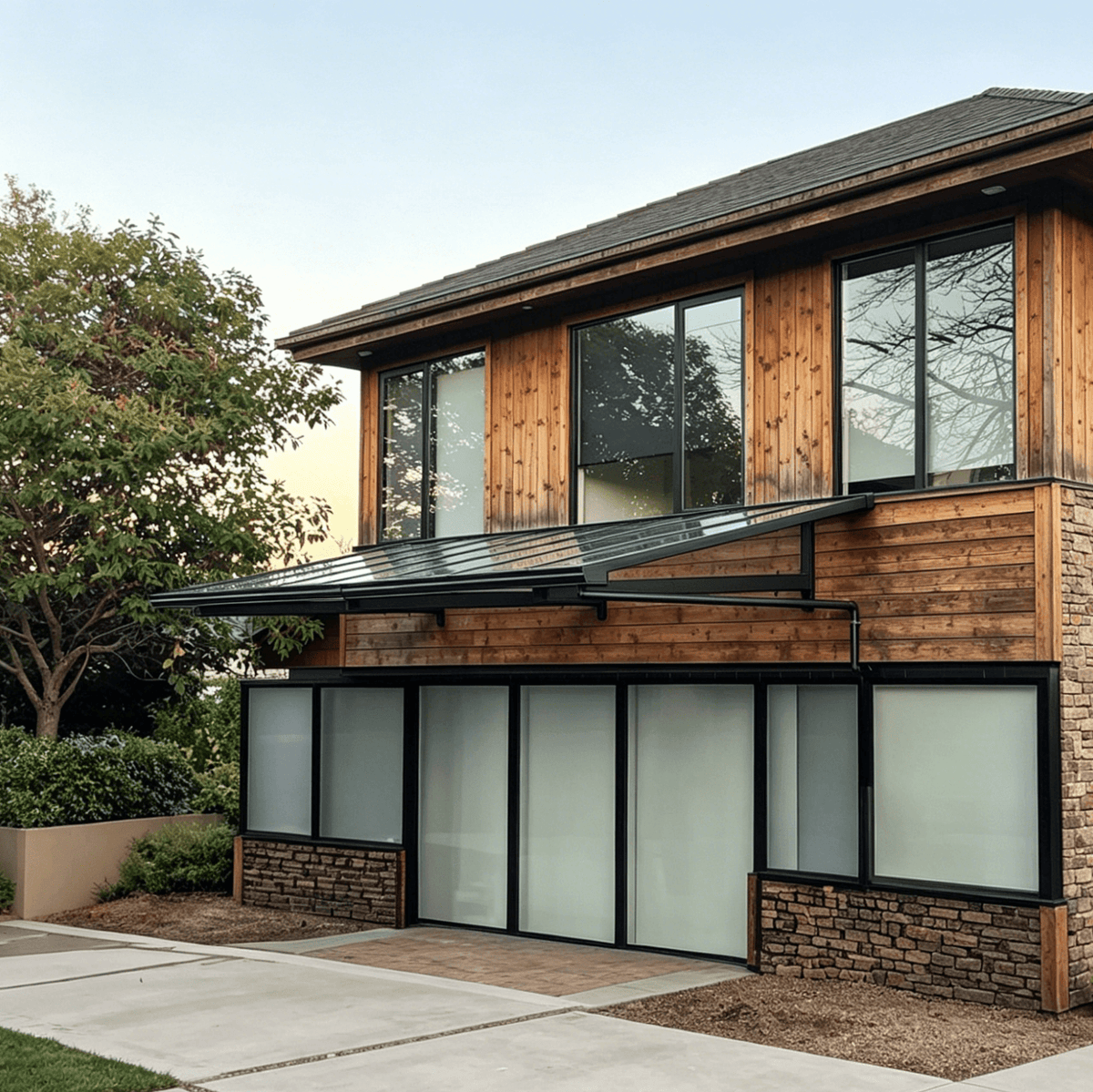 L Shape Awning Grey