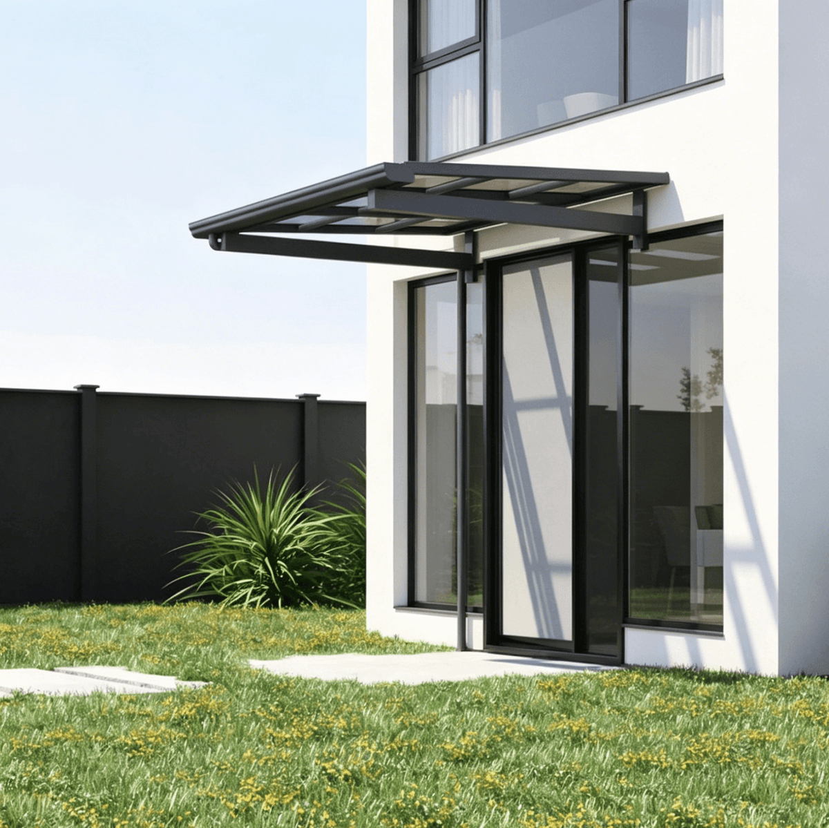 L Shape Awning Grey