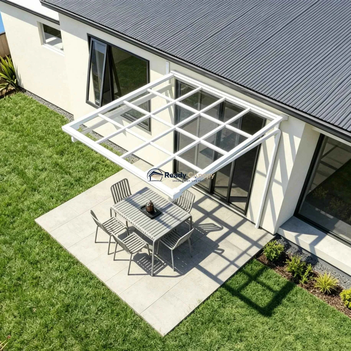 L Shape Awning White