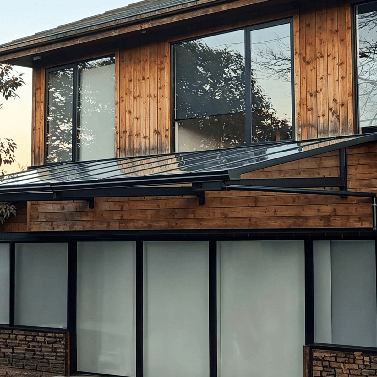L Shape Awning Grey