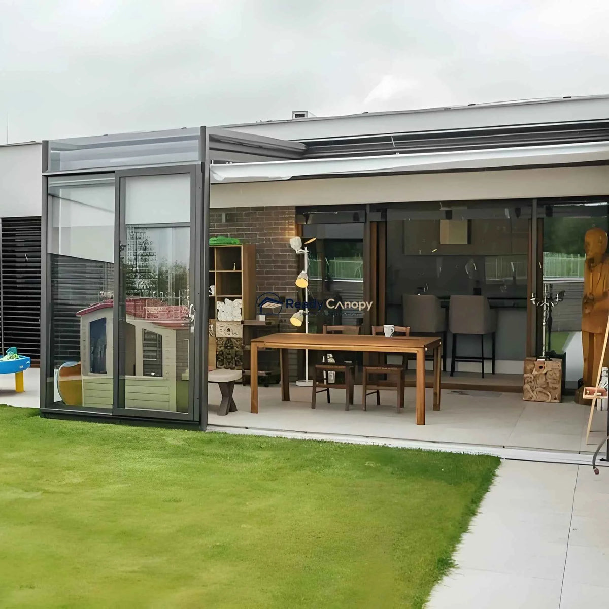 Wall-Mounted Retractable Sunroom