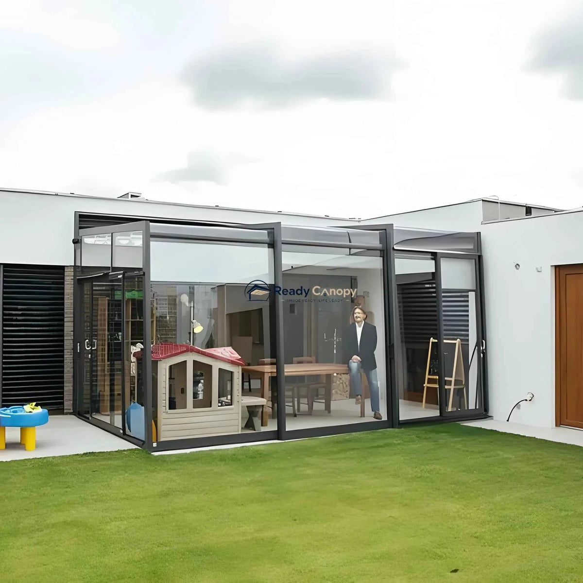 Wall-Mounted Retractable Sunroom