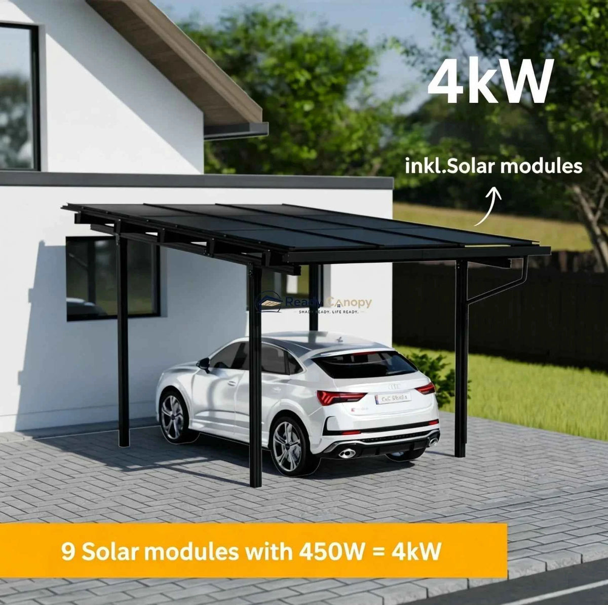 Single Solar Carport Kit Black(Includes Solar Modules)