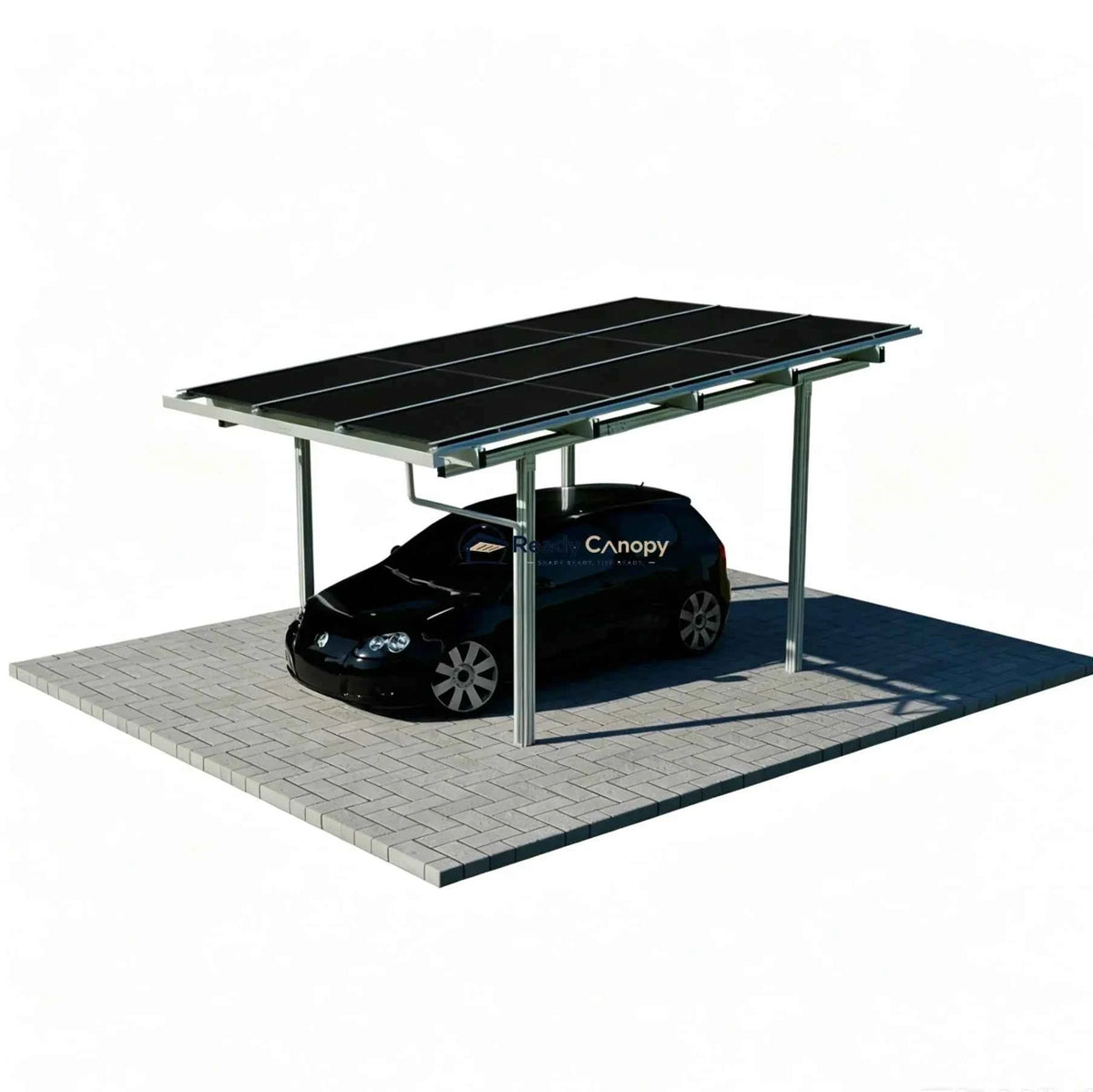 Single Solar Carport 4kW Kit Silver with 9 Solar Panels & Inverter(EV Charger & Battery Storage Options)