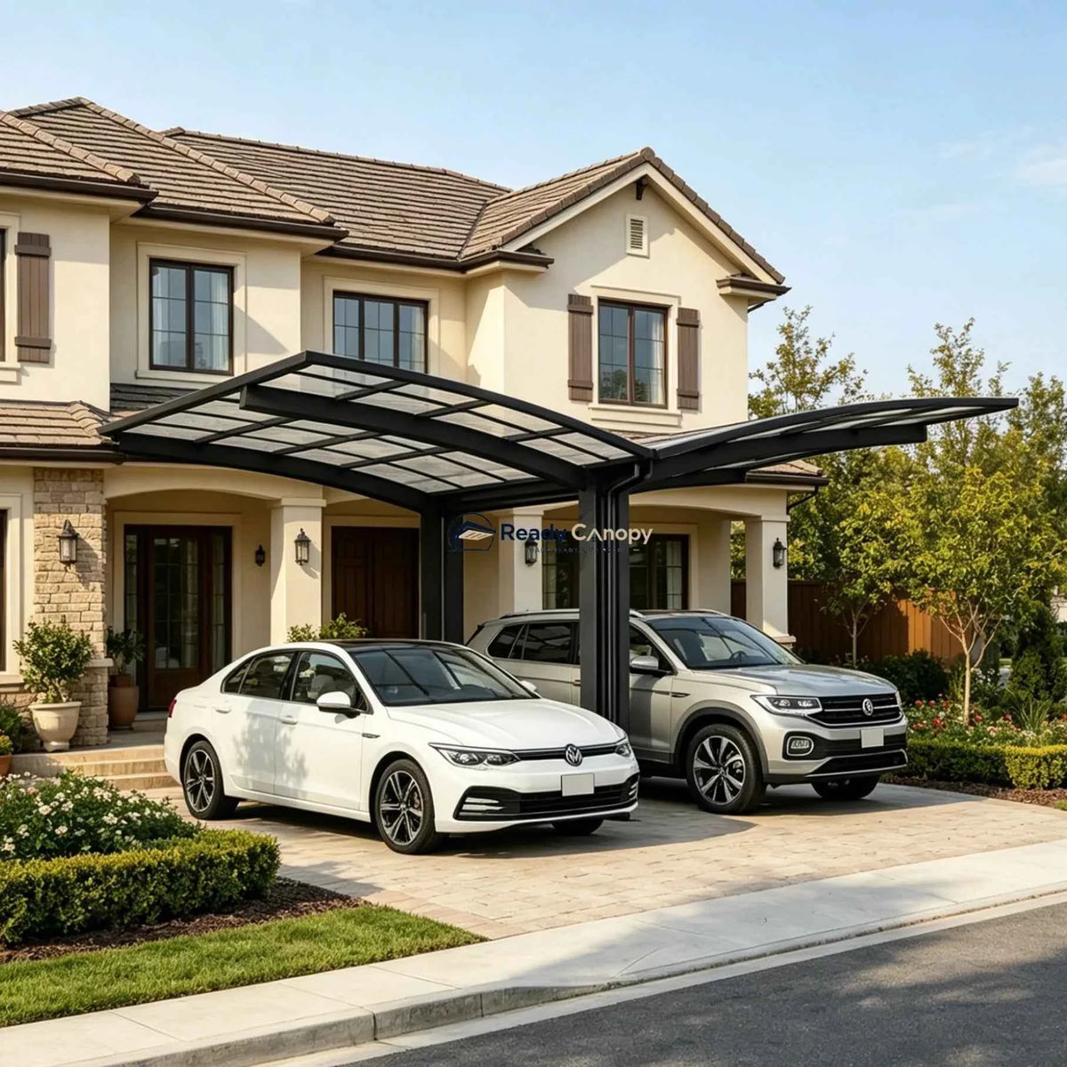 Y Shape Double Carport Kit - Grey