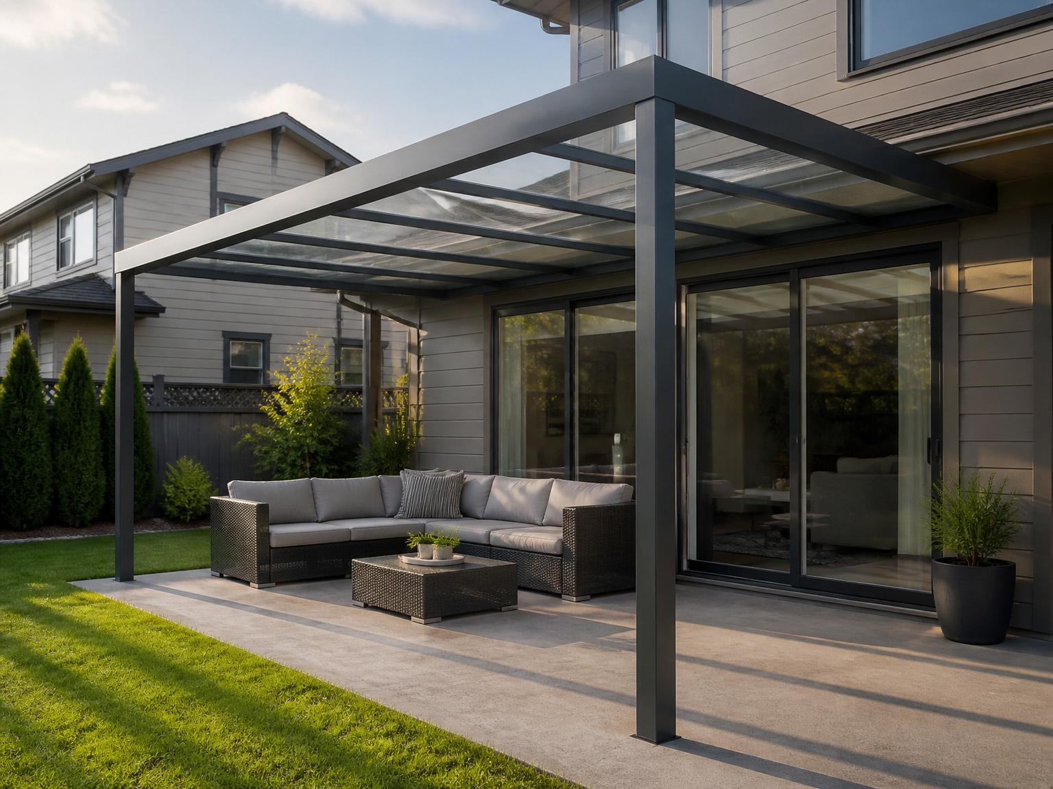 Aluminium patio cover kit installed over an Australian backyard alfresco area