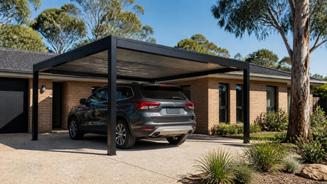 Aluminium carport kit for an Australian suburban driveway