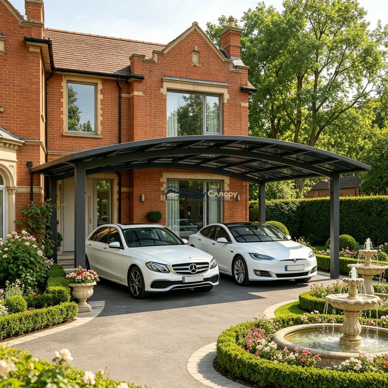 M Shape Double Carport