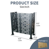Charcoal Metal Privacy Fence Cover for Outdoor Air Conditioner Units with Flower Boxes