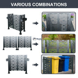 Charcoal Metal Privacy Fence Cover for Outdoor Air Conditioner Units with Flower Boxes