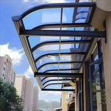 Aluminium Frame Awning - Grey — installed outdoors