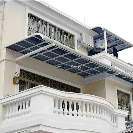 Aluminium Frame Awning - White — side view