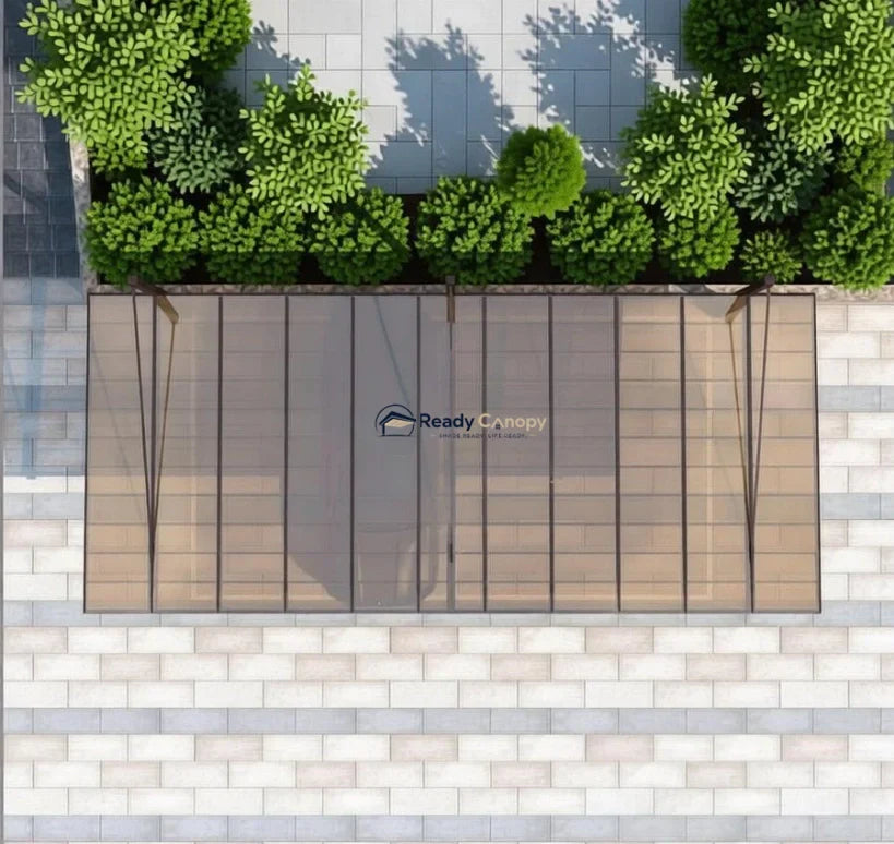 Back-Pull Cantilever Double Carport - Brown