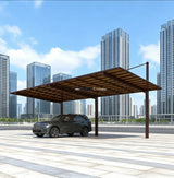 Back-Pull Cantilever Double Carport - Brown