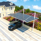 Back-Pull Cantilever Double Carport - White — frame detail
