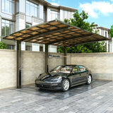 L Shape Cantilever Single Carport - Champagne — frame detail