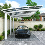 L Shape Cantilever Single Carport - White — frame detail