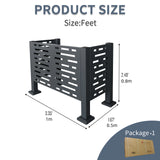Charcoal Metal Privacy Fence Cover for Outdoor Air Conditioner Units with Flower Boxes