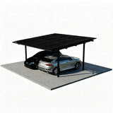 Double Solar Carport Kit Black(Includes Solar Modules) — angled view
