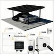 Double Solar Carport Kit Black – Includes 15 Solar Modules 6 kW Inverter(Optional Battery Storage & Wallbox)