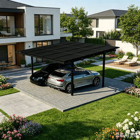 Double Solar Carport Kit Black(Includes Solar Modules)