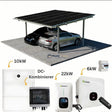 Double Solar Carport Kit Silver – Includes 15 Solar Modules 6 kW Inverter(Optional Battery Storage & Wallbox)