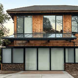 L Shape Awning Grey — installed outdoors