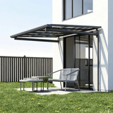 L Shape Awning Grey — corner and mounting detail