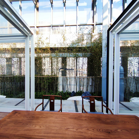 Wall-Mounted Retractable Sunroom — full structure view