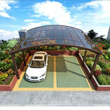 M-Shape Double Carport - Brown — angled view