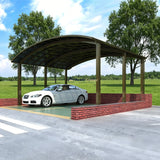 M-Shape Double Carport - Champagne — side view