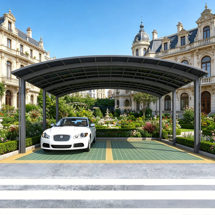 M-shape double carport