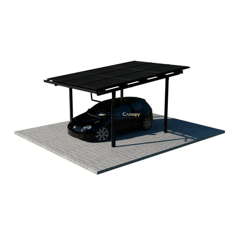 Single Solar Carport Kit Black(Includes Solar Modules) — angled view