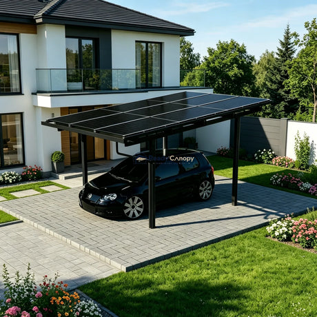 Single Solar Carport 4kW Kit Black with 9 Solar