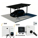 Single Solar Carport 4kW Kit Black with 9 Solar