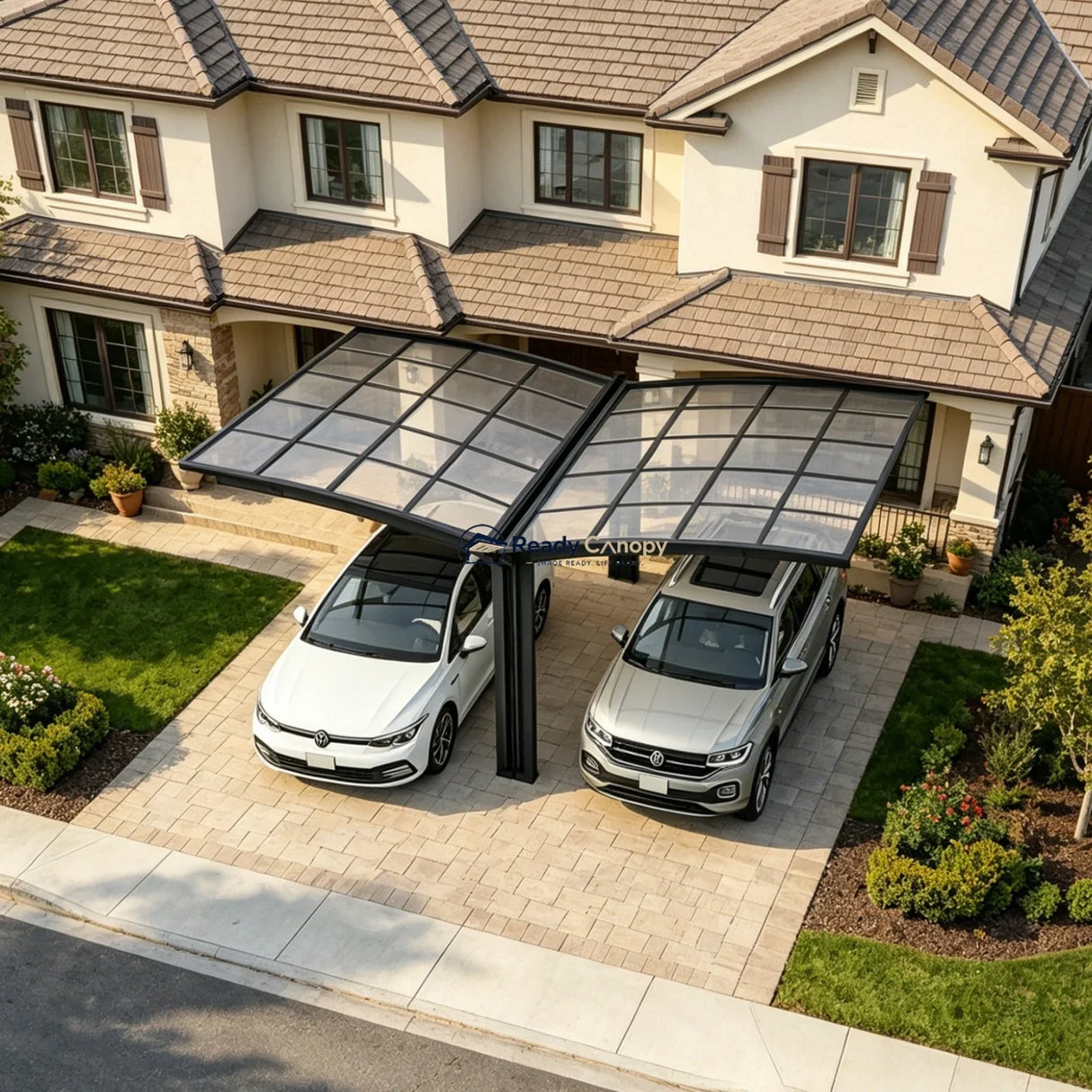 Y Shape Double Carport Kit - Grey